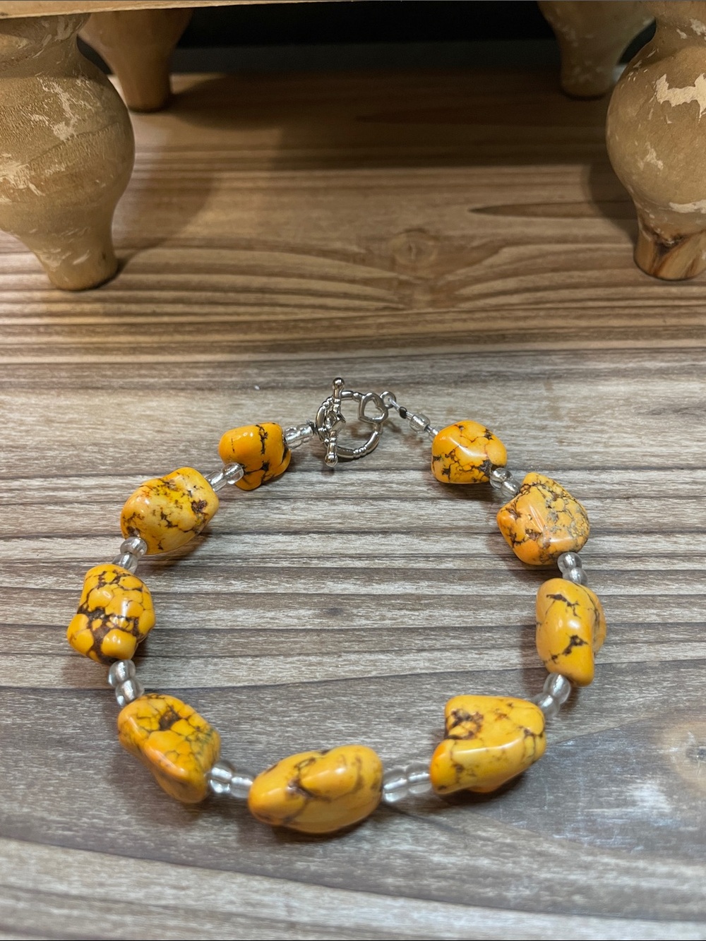 Yellow Stone Bead Bracelet